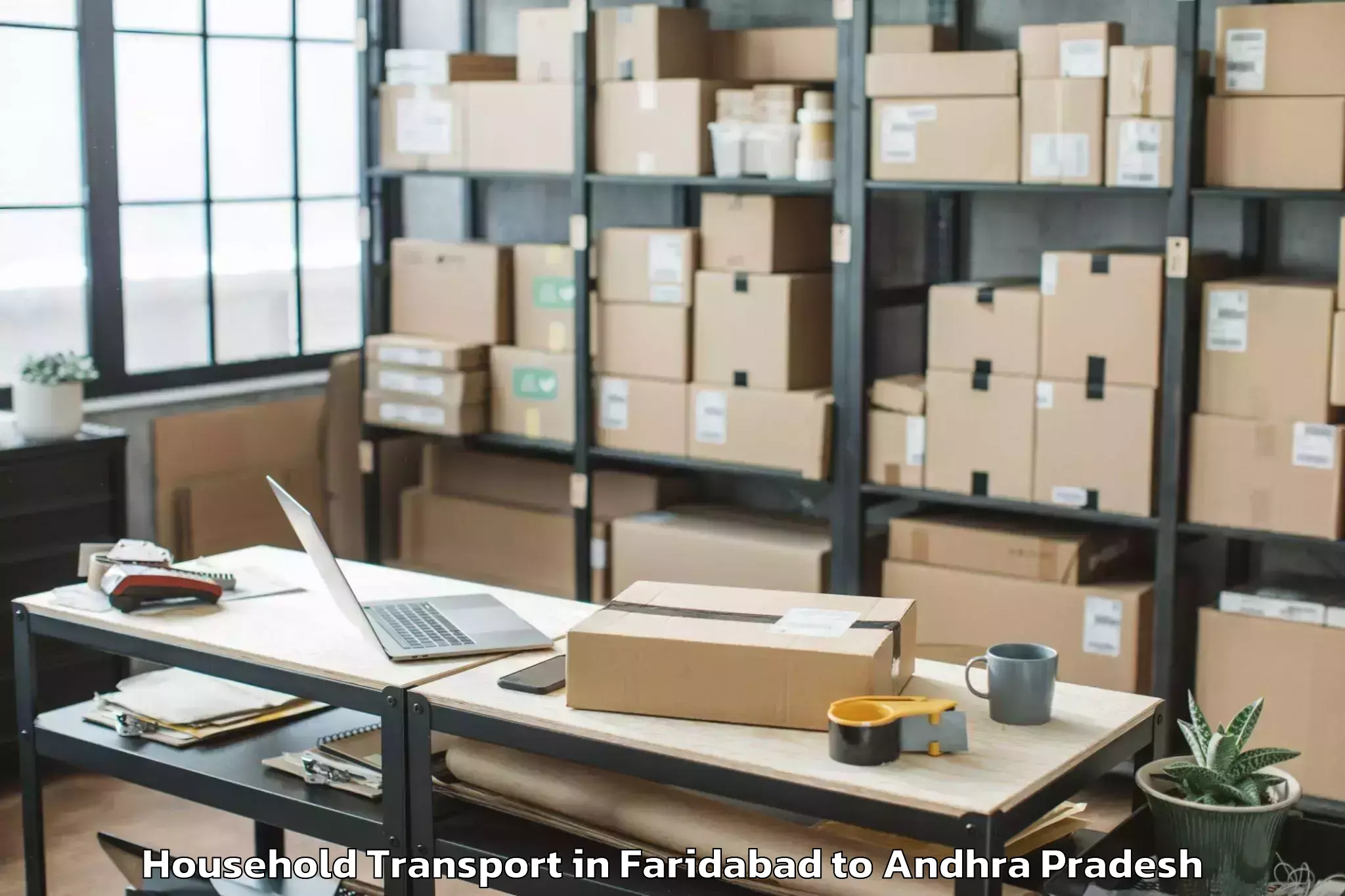 Faridabad to Parvatipuram Household Transport Booking